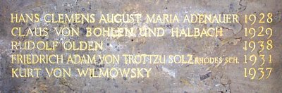 German names on War memorial